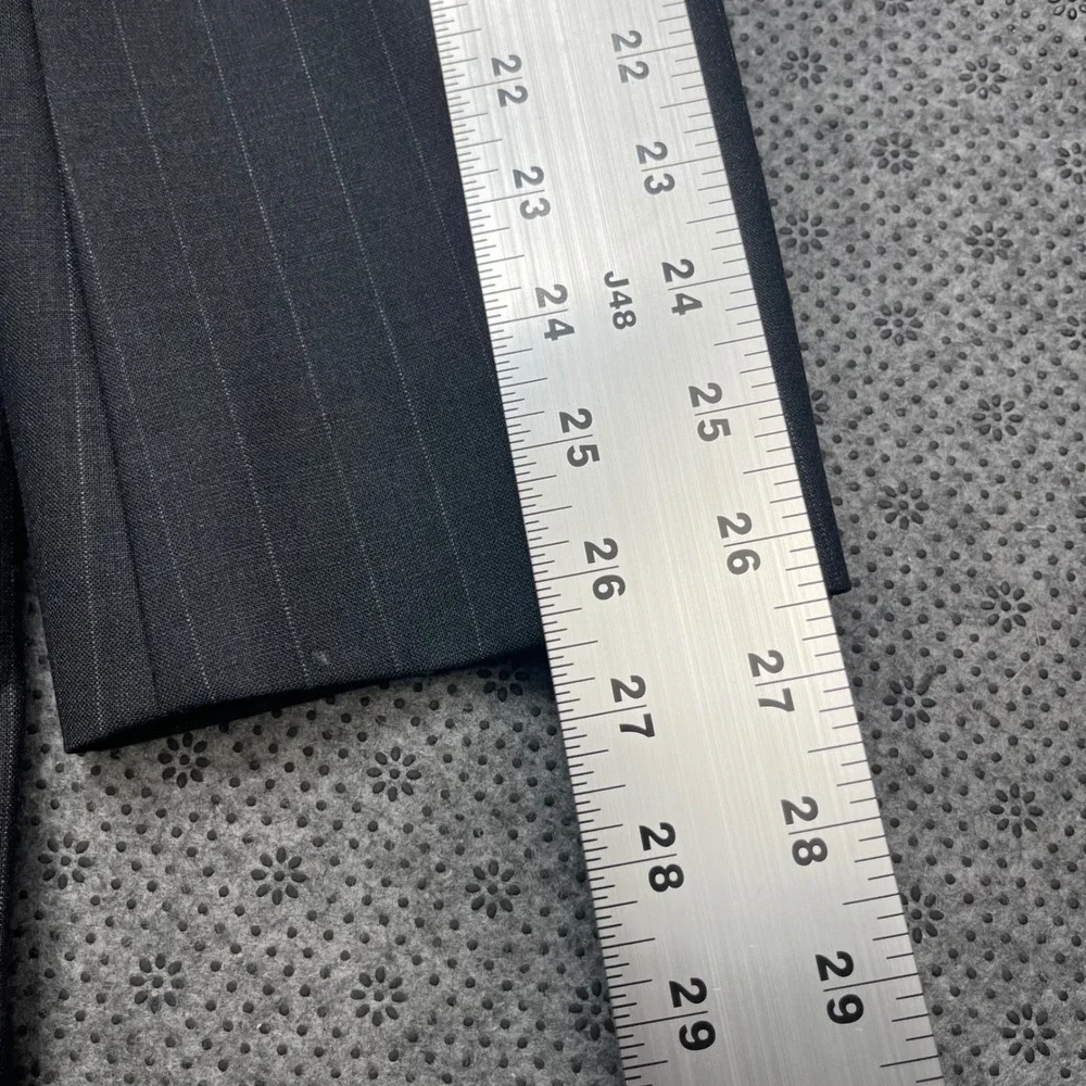 Brooks Brothers 346 Grey Pinstripe Suit 44L Blazer 34x33 Pleated Pants‎ Wool